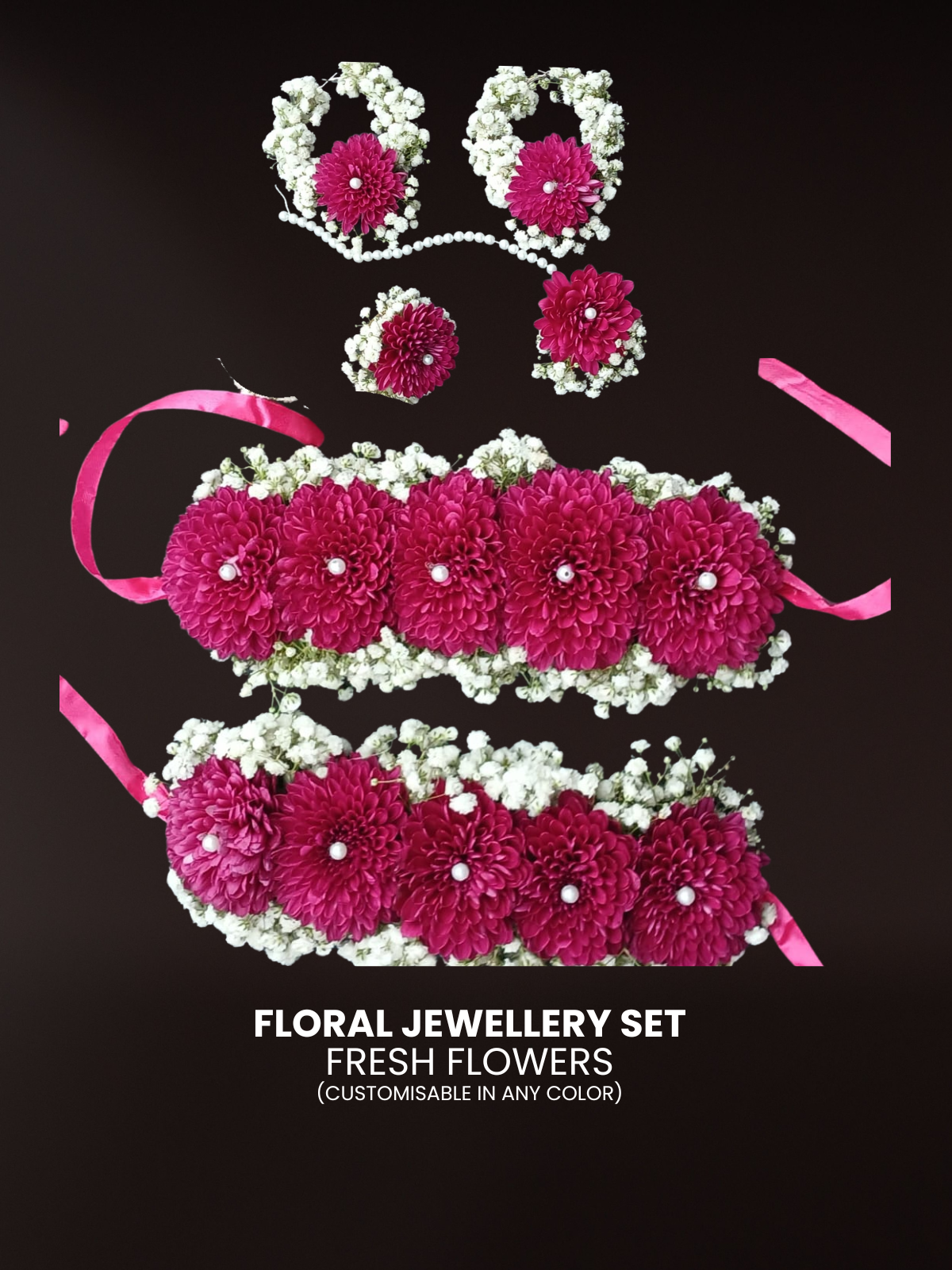 Blushing Bride – Flower jewellery Set