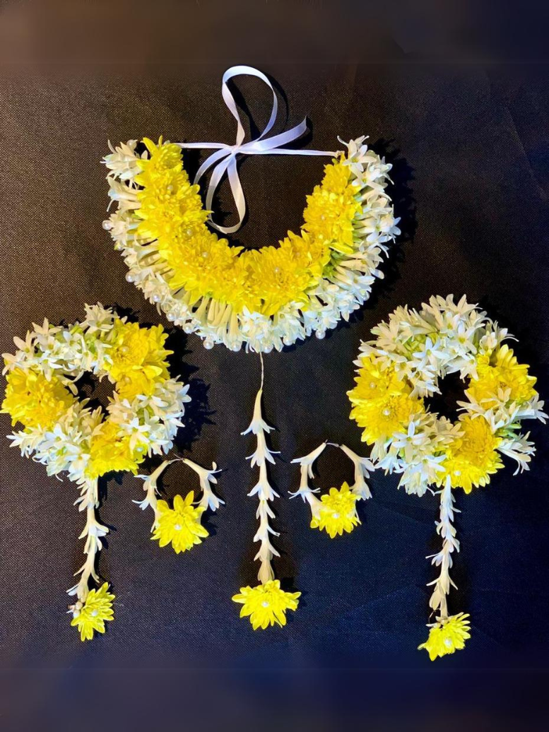Yellow Fresh Flower Bridal Set