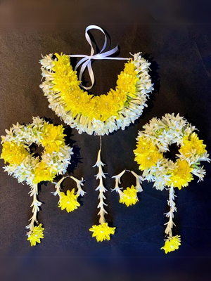 Yellow Fresh Flower Bridal Set