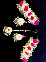 Pink & White flower jewellery Set