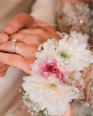 White & Pink Chrysanthemum Floral Gajra Pair