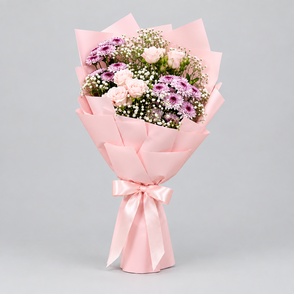 Pink Chrysanthemum & Spray Rose Bouquet